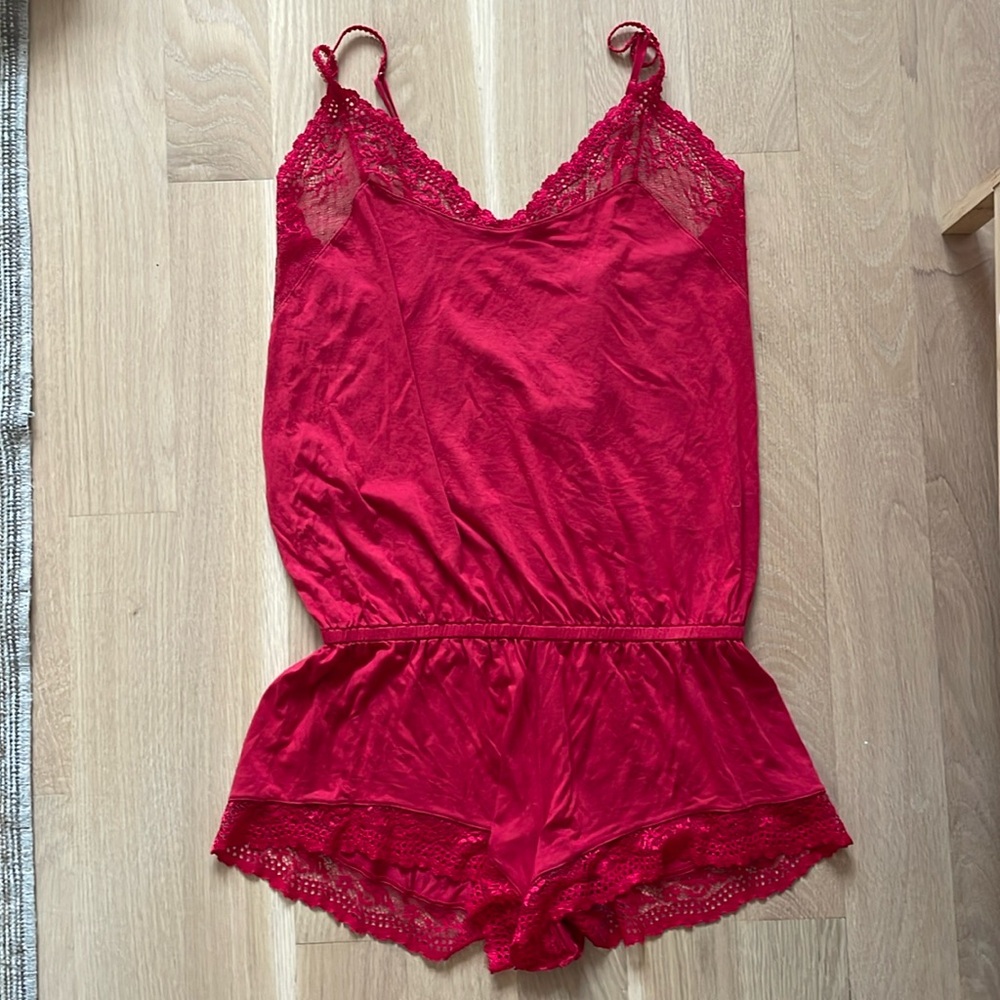 Eberjey Red Romper Pajamas size small